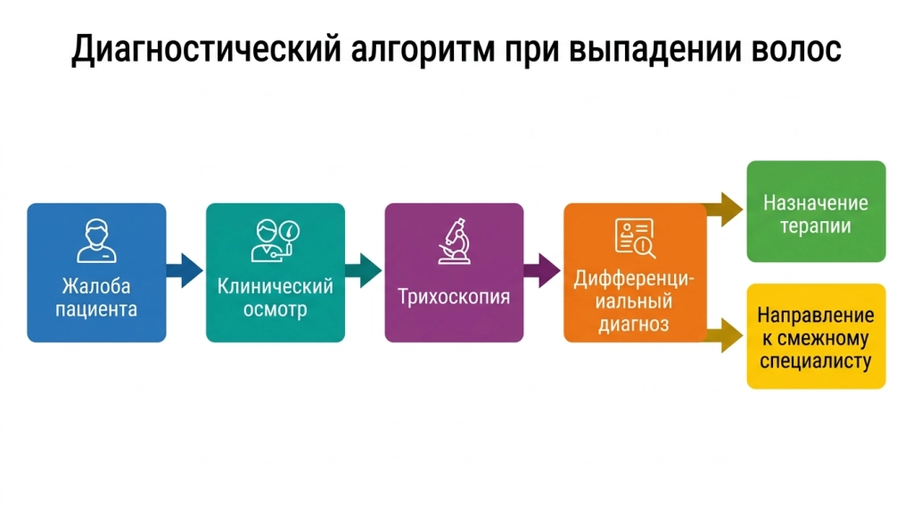 Диагностический алгоритм при выпадении волос