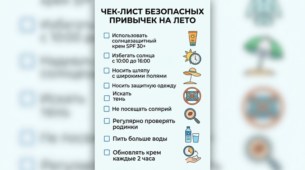 Памятка ВОЗ по профилактике рака кожи и безопасному солнцу
